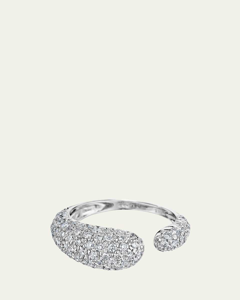 Gocce 18K White Gold Diamond Pave Ring